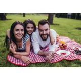 Koc Piknikowy Kratka Niebieski