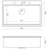 Stainless steel sink BURT 110 WORKSTATION BRUSH NICKEL