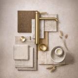 Bateria umywalkowa Rea Rivo Złota Szczotkowana Wysoka