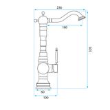 Rea VENICE ANTIQUE BROWN HIGH keittiön pesuallashana