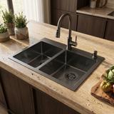 Stalen spoelbak Toby  Black