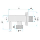 Ugaoni ventil 1/2" x 3/4" Titan