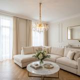 Lampa Wisząca z Kryształami SWE081-CP 60cm Złota