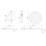 Built-in shower set Rea Lungo Gold + BOX