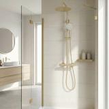 Set de duș fără pipă cu termostat Rea Lungo Gold Brush