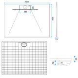 Shower tray Bazalt Long White 80x120