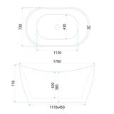 Vapaasti seisova akryyliamme ATENA 170