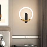 WANDLEUCHTE LED LHJ068-W C BRUSH GOLD/BLACK