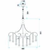 Lampa Wisząca z Kryształami SWE081-CP 60cm Złota