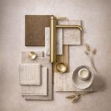 Bateria umywalkowa Rea Rivo Złota Szczotkowana