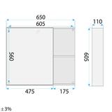 Bathroom furniture set with washbasin Gama T25023 HHL 70CM