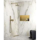 VESTAVNÁ KOUPELNOVÁ POLICE LED 30x45 brush gold