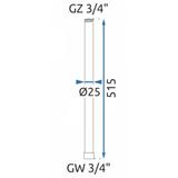 Prodloužení pro vanovou/sprchovou soupravu brush nickel 50cm