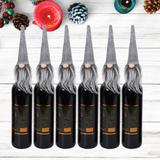 Pokrowce świąteczne na butelkę Mikołaj 6 szt KF323-6