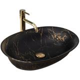 Umywalka nablatowa Rea Roma Black Marble Matt