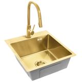 Jekleno pomivalno korito Leo 40 BRUSH GOLD