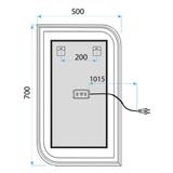 Lustro ścienne LED ZONE 70x50 Różowe Złoto Szczotkowane