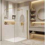Duschwand Rea Flexi Transparent / Gold 130