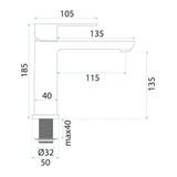 Torneira para lavatório Rea Logan Titan