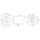 Επιτοίχια λεκάνη τουαλέτας Rea Raul, Μαύρο ματ