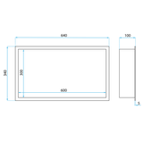 bathroom shelf LED 30x60  steel brush
