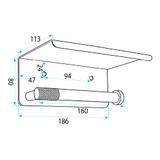 Držač toaletnog papira s policom 6613 Modern Copper