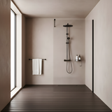 Shower screen Rea Flexi Transparent / Black 80