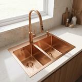 Plieninė kriauklė Toby BRUSH COPPER