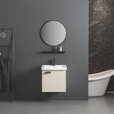 Ensemble de meubles de salle de bain Molly 40cm Beige meuble avec lavabo + miroir + étagère
