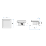 Odpływ liniowy REA CROSS STAL SZCZOTKOWANA 15x15