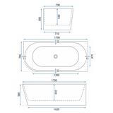 Kulma-akryylikylpyamme Bellanto Slim 170 Oikea