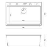 Granite sink MARC 110 WORKSTATION Grey Metallic