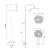 Thermostatic shower system Rea Lungo Diamond Copper Brush