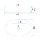 Νιπτήρας REA Nastazja 61,Φινίρισμα Γυαλιστερό:  61 x 38 x 10,5 εκ