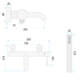 Bathroom faucet Rea Lungo Diamond Gold
