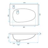 Lavatório embutido CONGLOMERATE Rea SELENA 60
