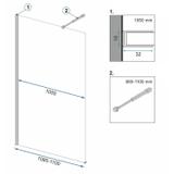 Τοίχο ντους Rea Aero Matt Black 110