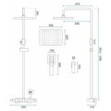 Душевая стойка с термостатом REA ROB Gold Brush