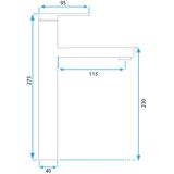 Waschbeckenarmatur Rea Pixel BLACK High