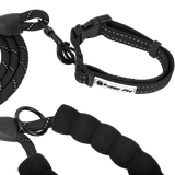 Smycz i obroża dla psa odblaskowa PJ-091 czarna
