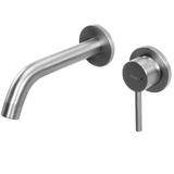 Inbouw wastafelkraan Rea Owen Brush Steel + BOX