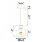 Deckenlampe Glas Kugel Gold APP902-1CP