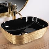 Lavabo da appoggio Rea Belinda BLACK  BRUSH GOLD