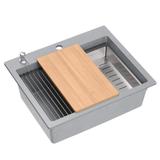 Granite sink KURT 110 WORKSTATION Grey Metallic