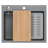 Granite sink KURT 110 WORKSTATION Grey Metallic