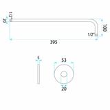 Кръгло рамо за душ пита REA JS-9021 40cm Brush copper