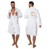 Bathrobe MEN King White collar L/XL
