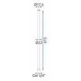 Vonios / dušo rinkinio prailginimas GOLD 60cm