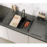 Стальная мойка для кухни LUKE 110 WORKSTATION Black