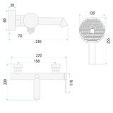 Fürdőkád csaptelep Rea Foss Nickel Brush